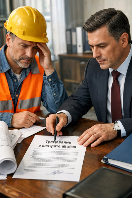 Что делать, если заказчик требует вернуть аванс за уже выполненные работы?